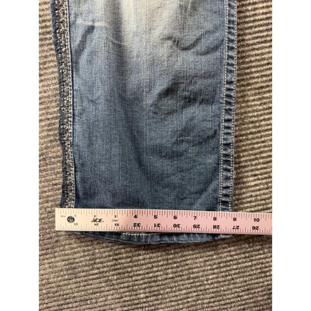 Miss Me Jeans Womens 34 Mid Wash Distressed Straight Leg Embroidered Flap Pocket - Picture 7 of 14